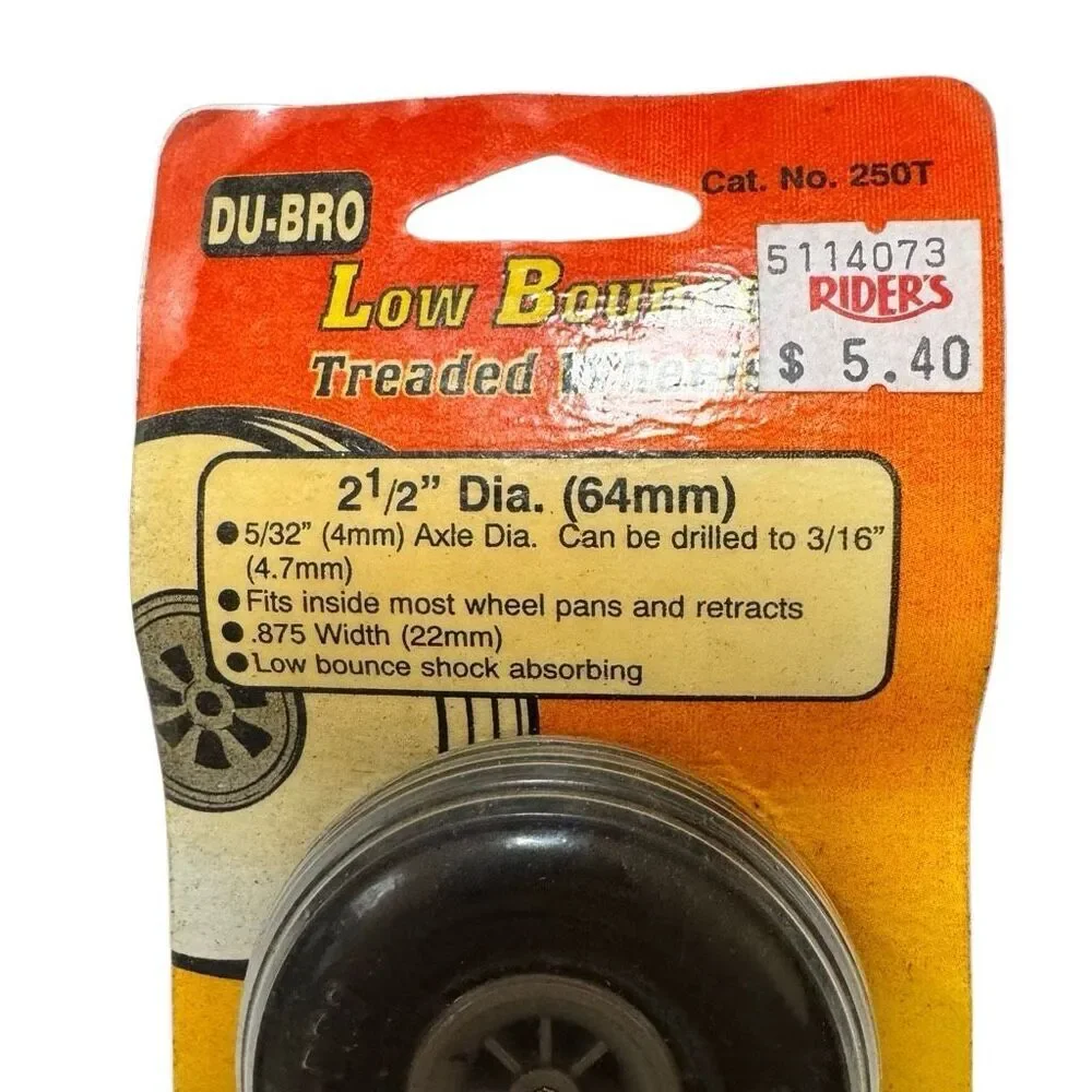 DU-BRO 250T Treaded Wheels 2-1/2 inch Accessories NOS NRFP Airplane RC Flying